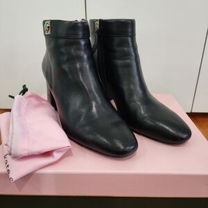 Kate Spade Black Leather Ankle Booties